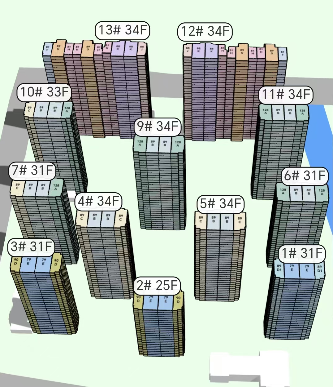 万科金辰之光楼栋分布示意图